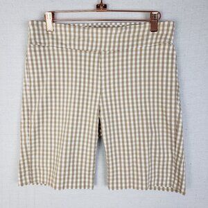 J McLaughlin Masie Shorts Gingham Checkered Amelia Cloth Stretch size 10 Preppy